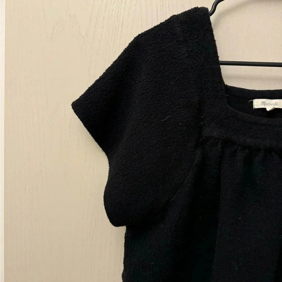 Black‎ Madewell Texture & Thread Butterfly Top Size S EUC - Picture 5 of 10